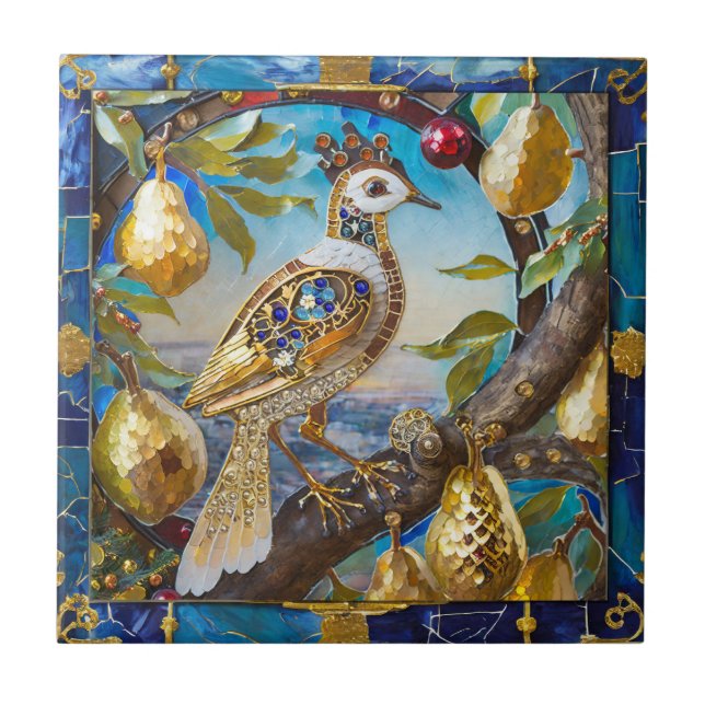 A Partridge in a Pear Tree Tile (Front)