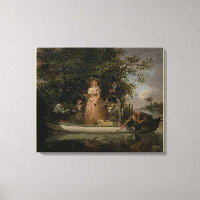 A Party Angling by George Morland Canvas Print (Front)