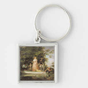 A Party Angling (oil on canvas) Keychain