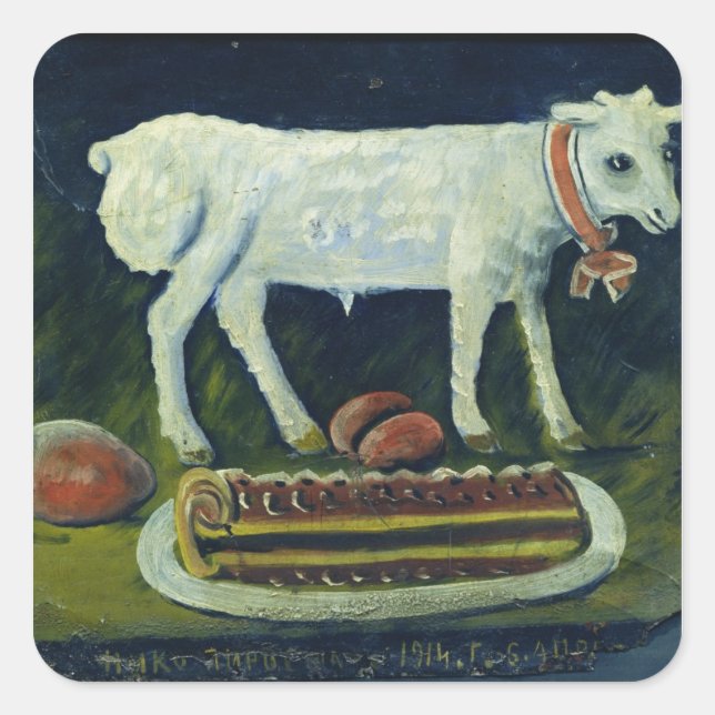 A paschal lamb, 1914 square sticker (Front)