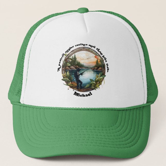 A Patient Angler Fisherman Personalized  Trucker Hat (Front)
