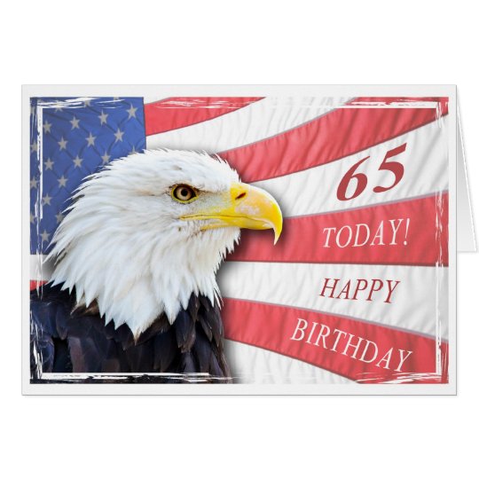 A patriotic 65th birthday card