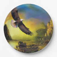 A Patriotic Design with Bald Eagle Flying High
