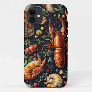 A pattern for beer and seafood lovers. iPhone 11 case