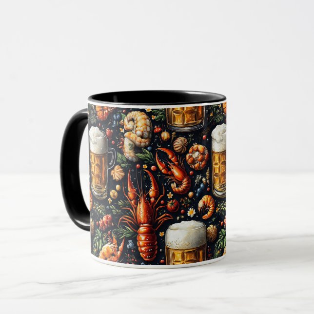 A pattern for beer and seafood lovers. mug (Front Left)