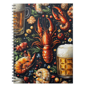 A pattern for beer and seafood lovers. notebook