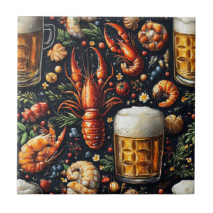 A pattern for beer and seafood lovers. tile