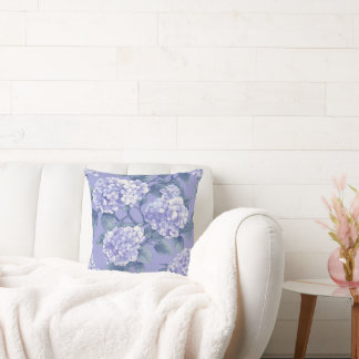 A pattern full of hydrangeas throw pillow
