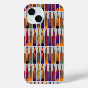 a pattern of bottles (beer) iPhone 15 case