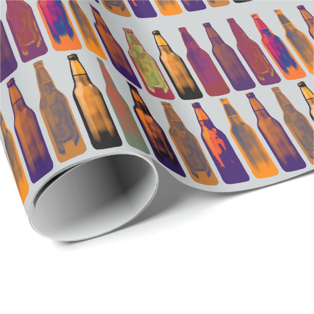 a pattern of bottles (beer) wrapping paper (Roll Corner)