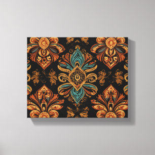 a pattern of colourful flowers canvas print