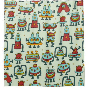 A pattern of robots - aliens. illustration. 