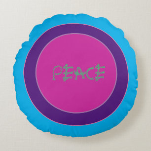 A peace emblem round pillow