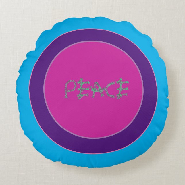 A peace emblem round pillow (Front)