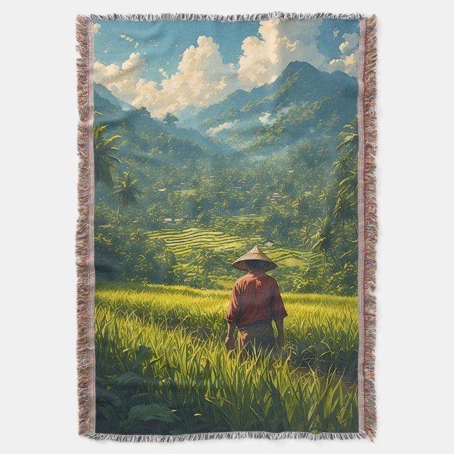 A Peaceful Harvest Throw Blanket (Front Vertical)