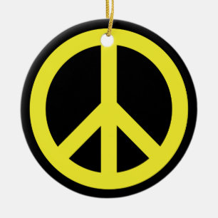 A Peaceful Theme - Peace Sign Ceramic Ornament
