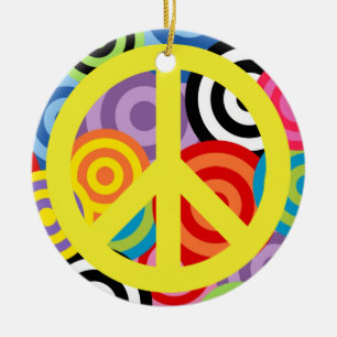 A Peaceful Theme - Peace Sign Ceramic Ornament