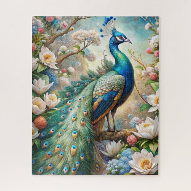 A Peacock Jigsaw Puzzle (Vertical)