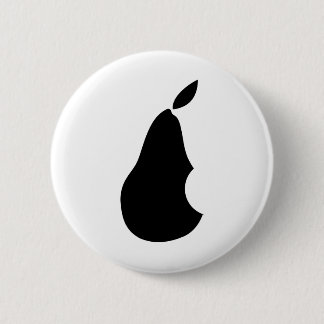 A pear with a bite! 2 inch round button