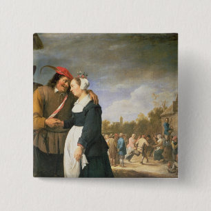 A Peasant Wedding, 1648 2 Inch Square Button