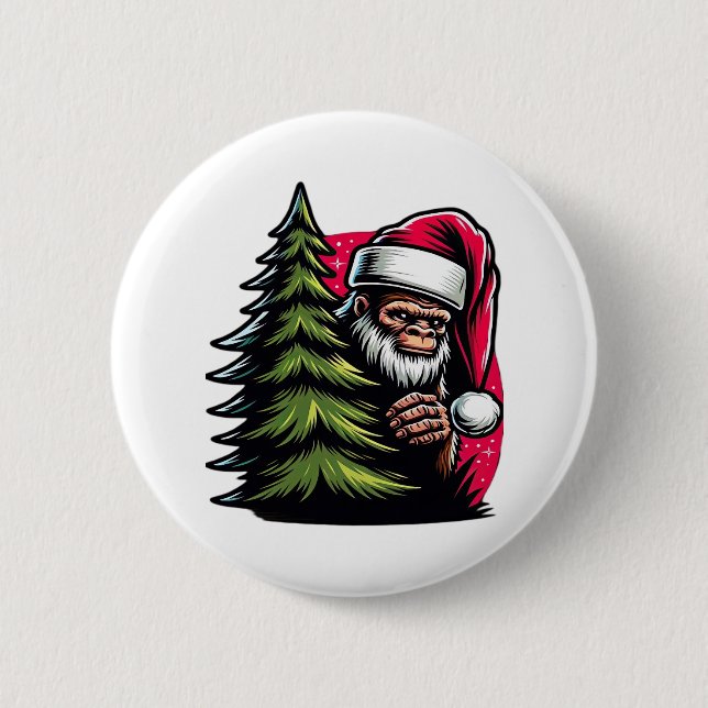 A Peek-A-Boo Christmas 2 Inch Round Button (Front)
