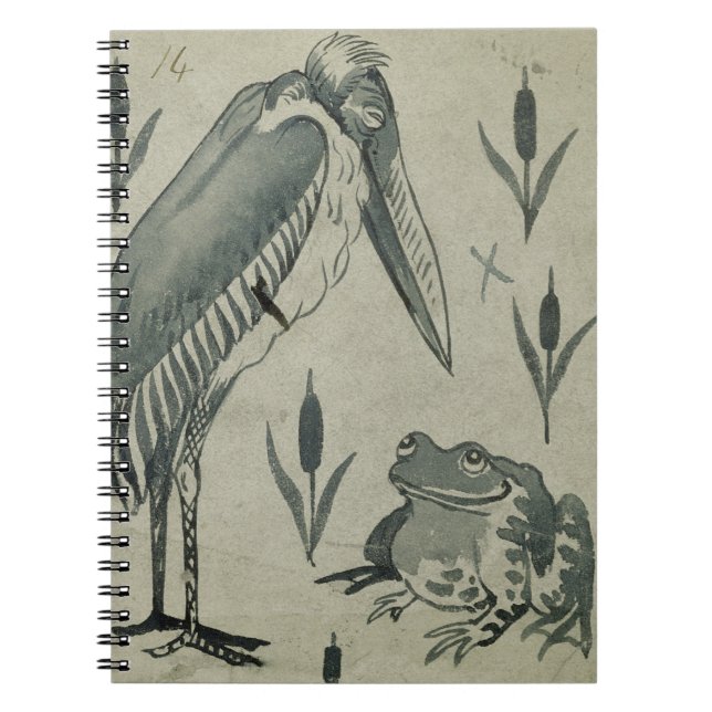A Pelican and Frog in Conversation (w/c on paper) Notebook (Front)