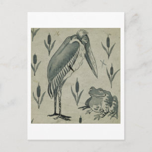 A Pelican and Frog in Conversation (w/c on paper) Postcard