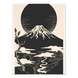 A Pen-and-Ink Tribute to Mount Fuji Photo Print