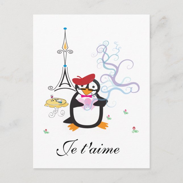 A Penguin in Paris Postcard (Front)