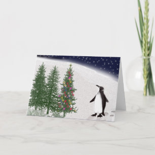 A penguin's Christmas Holiday Card
