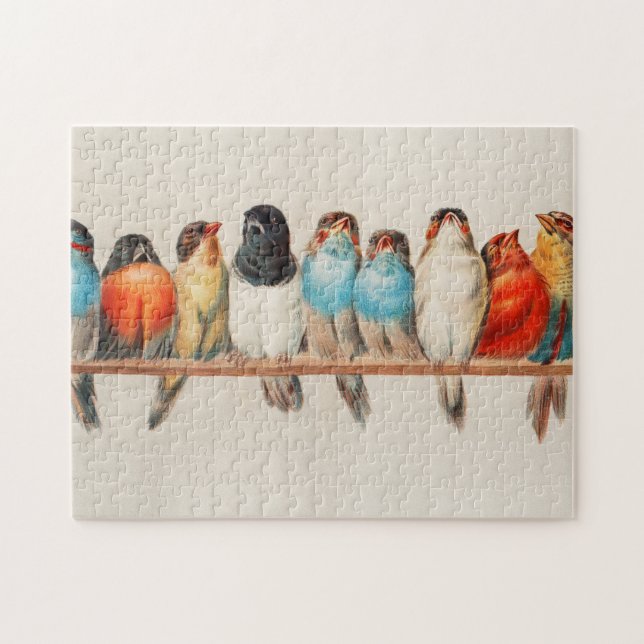 A Perch of Birds, 1880 by Hector Giacomelli Jigsaw Puzzle (Horizontal)