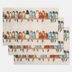 A Perch of Birds, 1880 by Hector Giacomelli Wrapping Paper Sheet