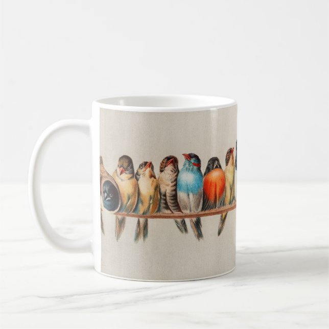 A Perch of Birds by Hector Giacomelli Coffee Mug (Left)