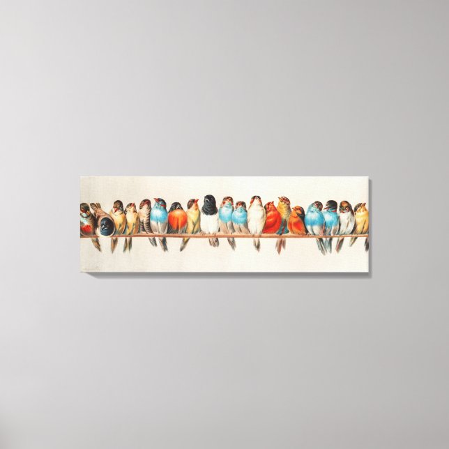 A Perch of Birds vintage illustration wall art (Front)