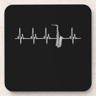 A perfect gift for any saxophone player, a EKG hea Coaster