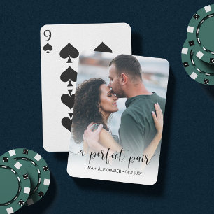 A Perfect Pair Engagement Photo or Wedding Favou Playing Cards