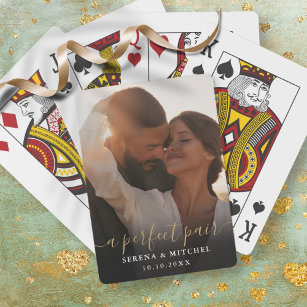 A Perfect Pair Script Photo Wedding Favour Playing Cards
