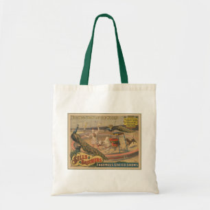 A Performing Zebu And Peacock With Clown Trainer Tote Bag