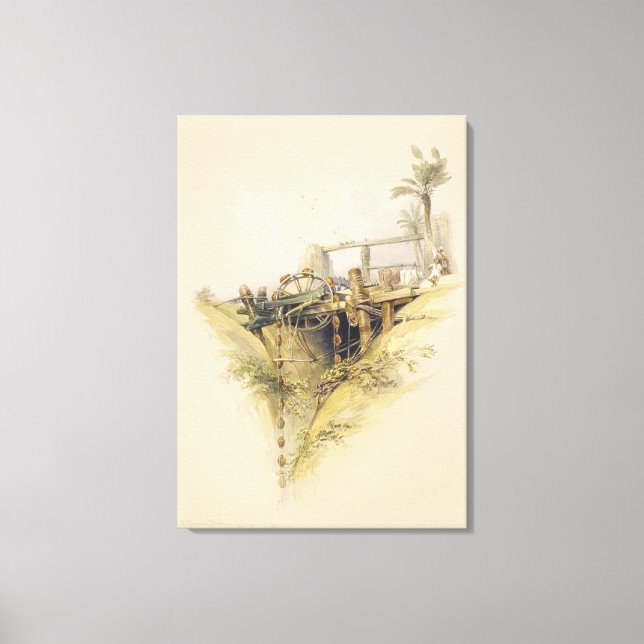 A Persian Water Wheel, used in raising water from Canvas Print (Front)