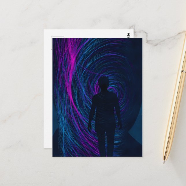  A person finds themselves lost in the algorithm Postcard (Front/Back In Situ)