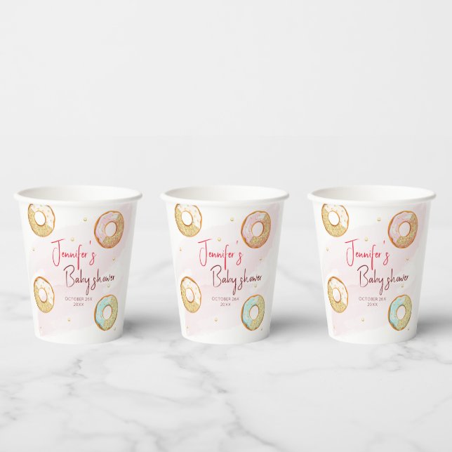 A personalized golden Doughnut Paper cup (Multi)