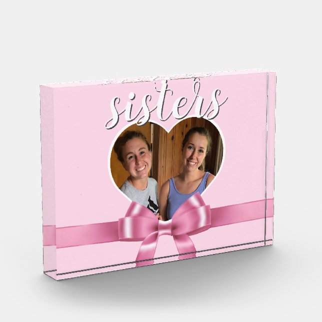 A personalized heart template - sisters photo block (Left)