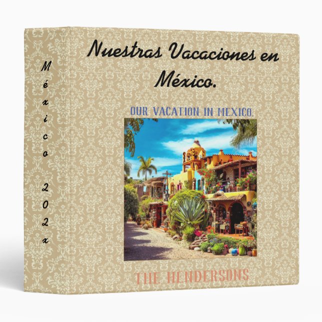 A Personalized "Our Vacation in Mexico" Journal  Binder (Front/Spine)