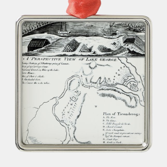 A Perspective View of Lake George Metal Ornament (Front)