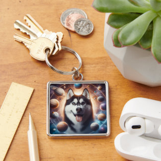 A PET in space Keychain