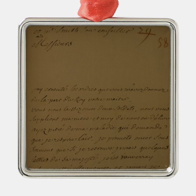 A petition to be released from jail metal ornament (Front)