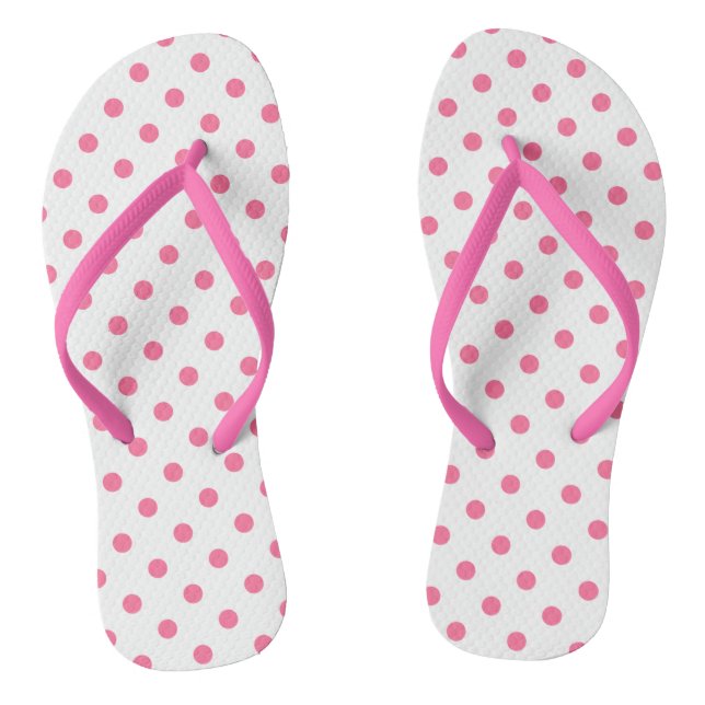 À petits pois roses chauds mignons - Tongs Flops S (Semelle)