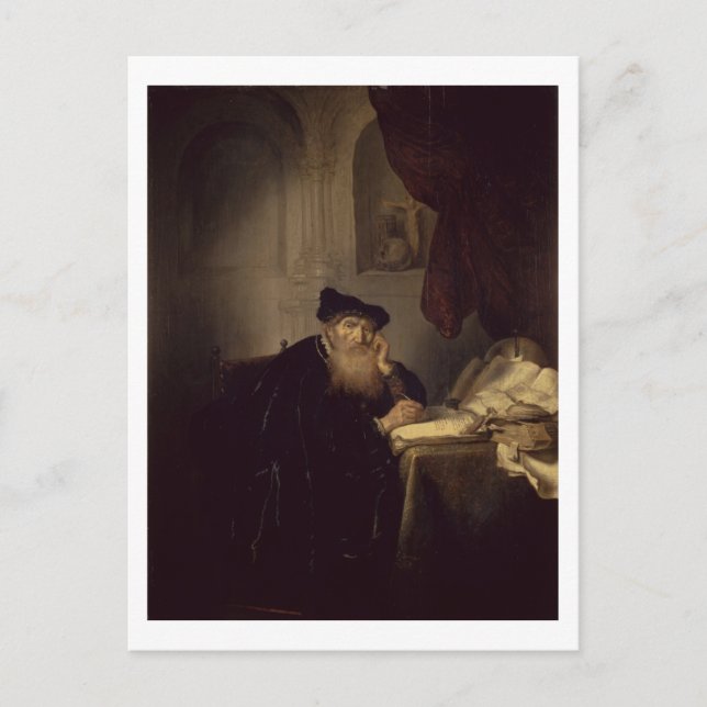 A Philosopher, 1635 (oil on panel) Postcard (Front)