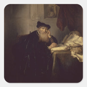 A Philosopher, 1635 (oil on panel) Square Sticker
