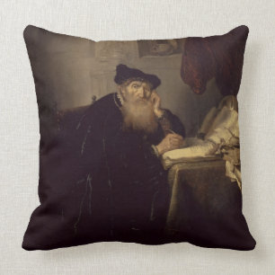 A Philosopher, 1635 (oil on panel) Throw Pillow